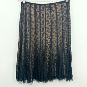 ECI Lace & Mesh Flared Skirt Size 12 Black Witchy Whimsigoth Y2K Grunge Flowy